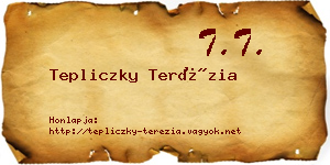 Tepliczky Terézia névjegykártya